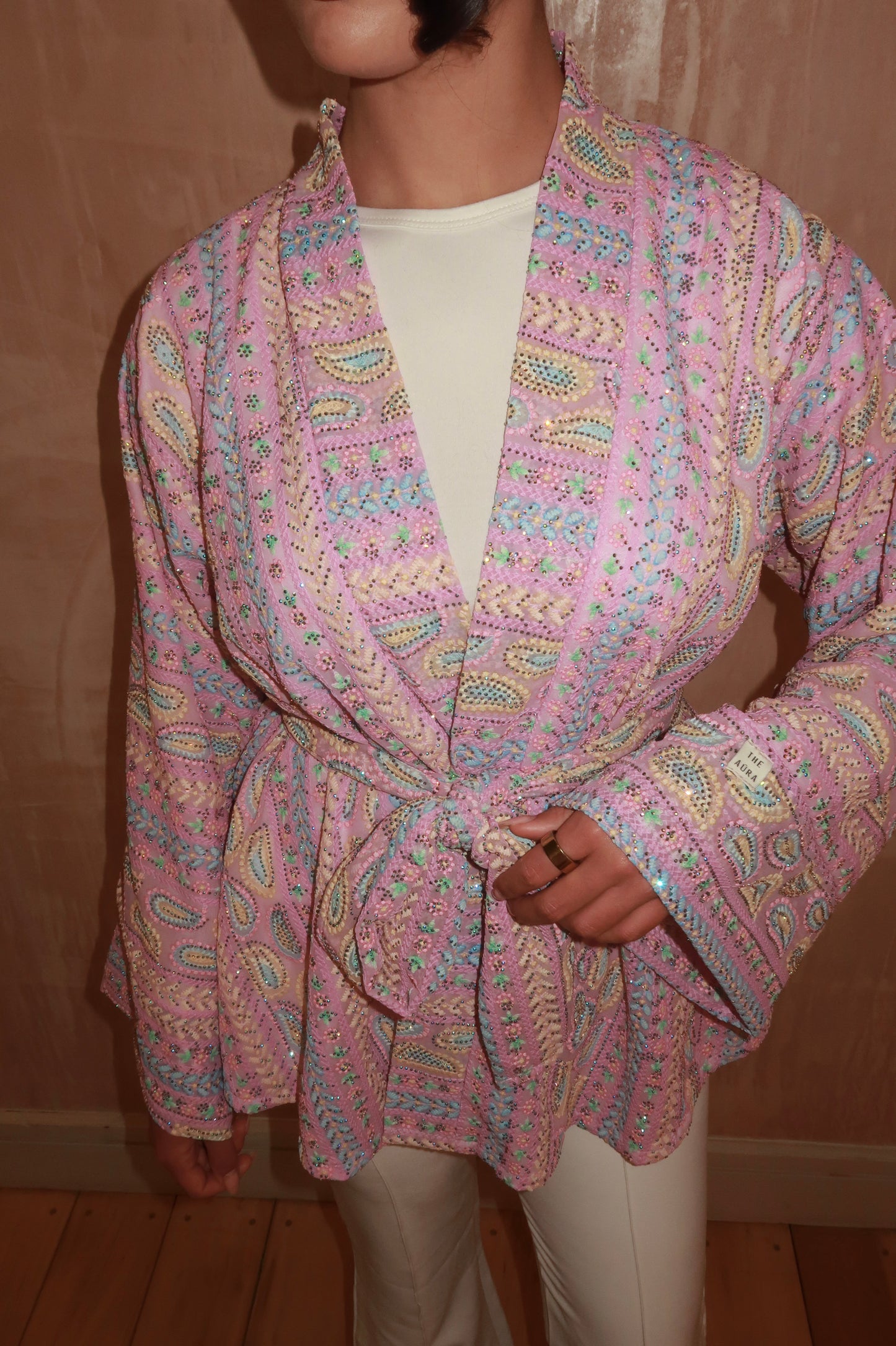 Pink paisley kimono