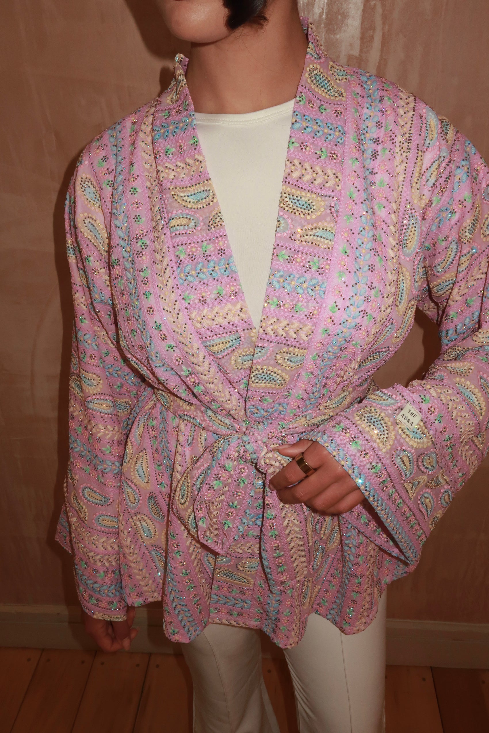 Pink paisley kimono