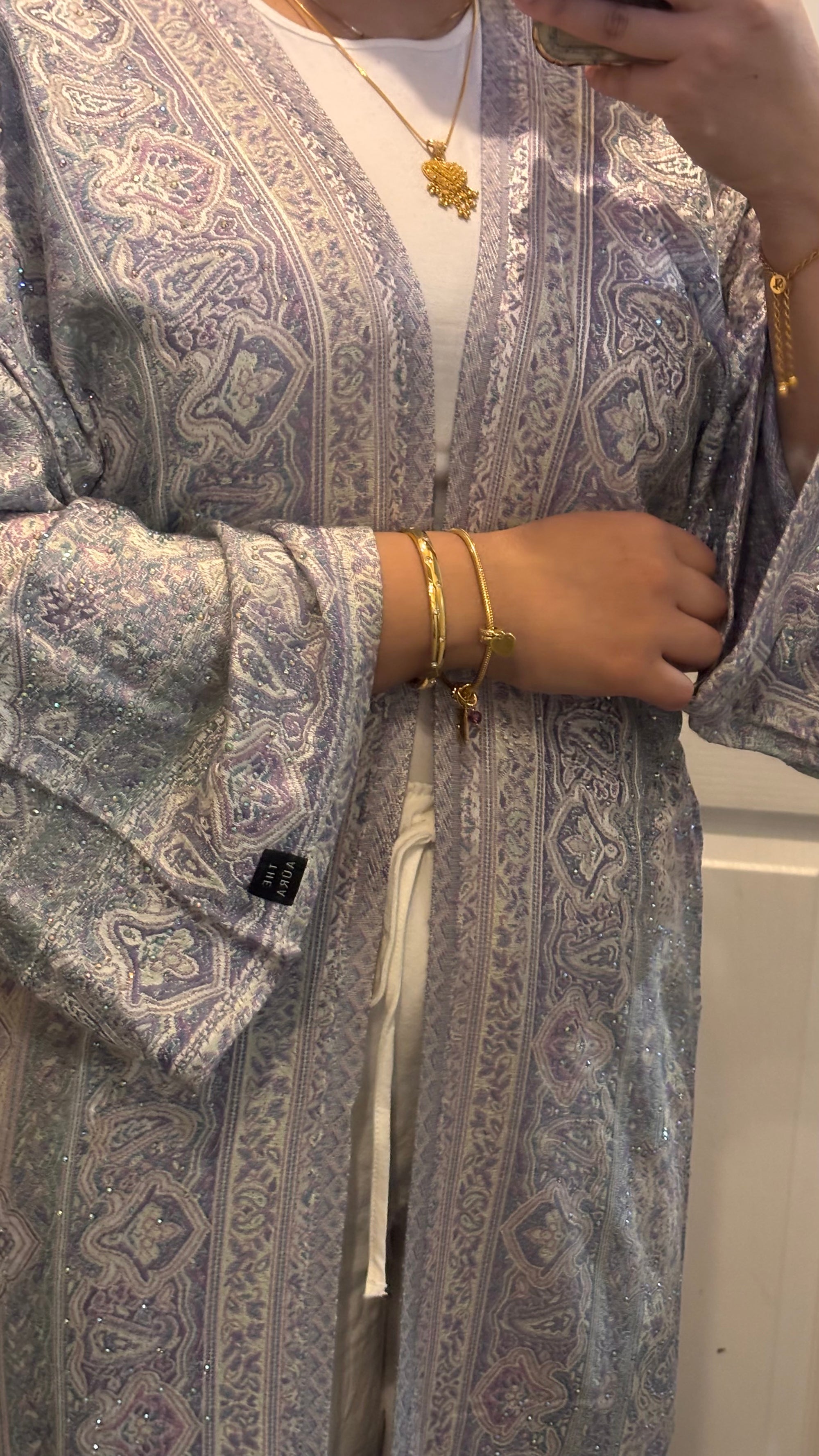 Lilac Green Abaya