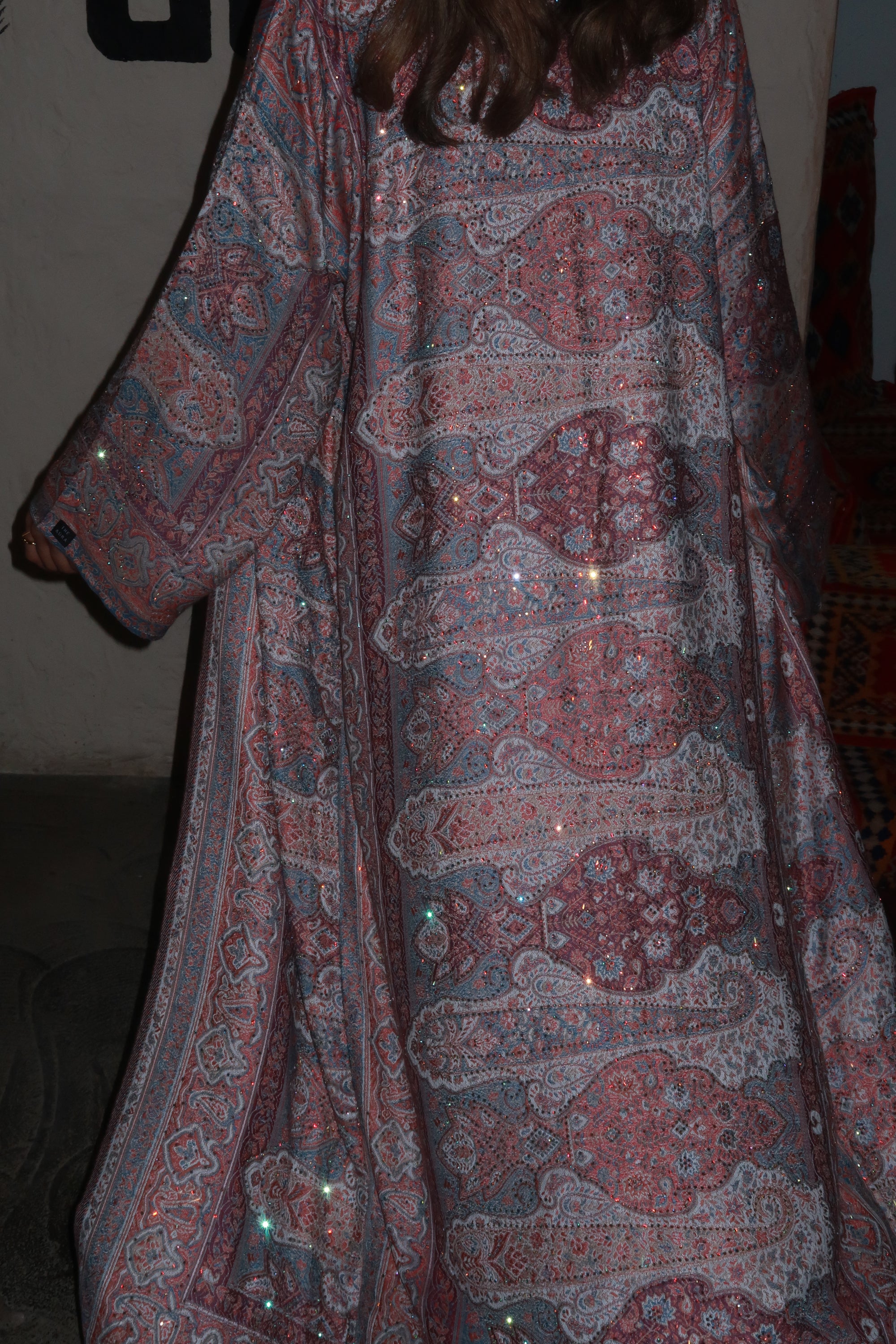 Pashmina Abaya - Pink Blue