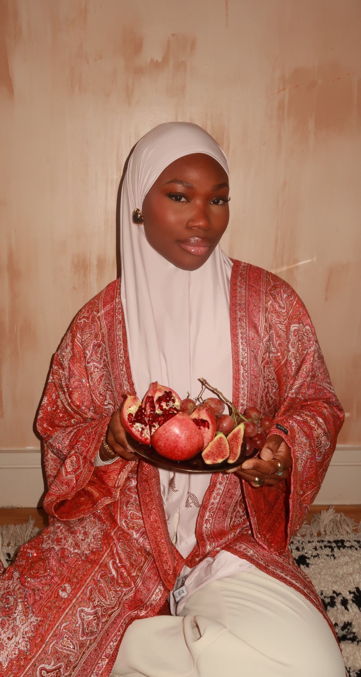 Pink Red Abaya