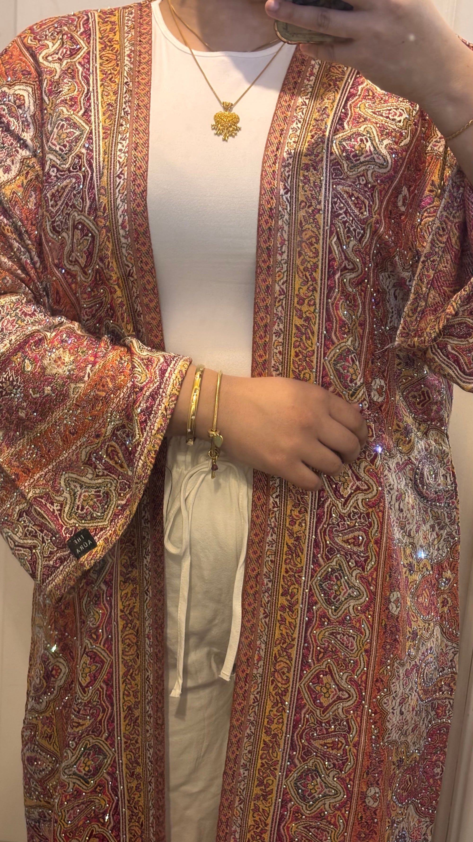 Orange Pink Abaya