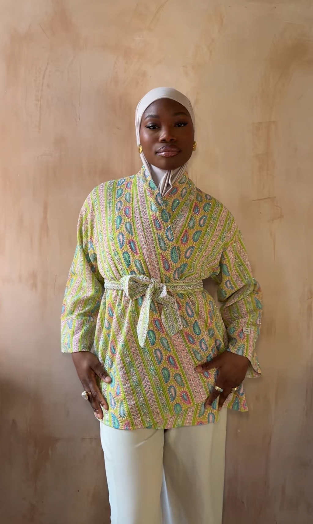 Paisley Kimono - Lime