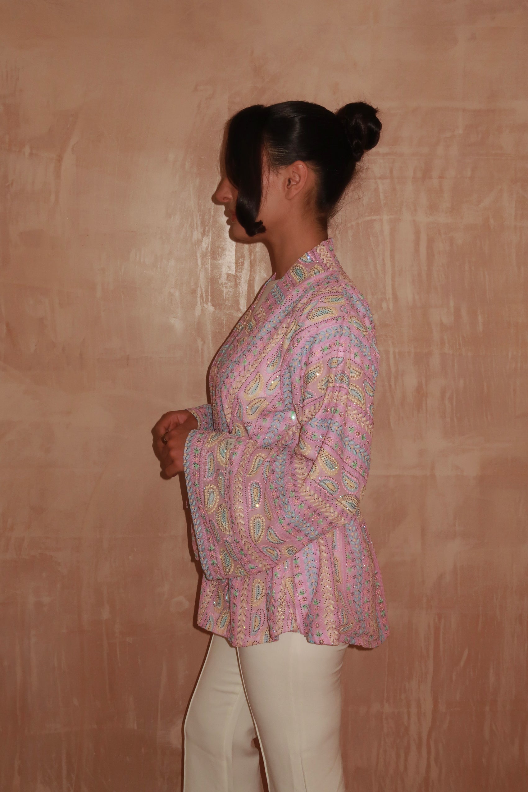 Pink paisley kimono
