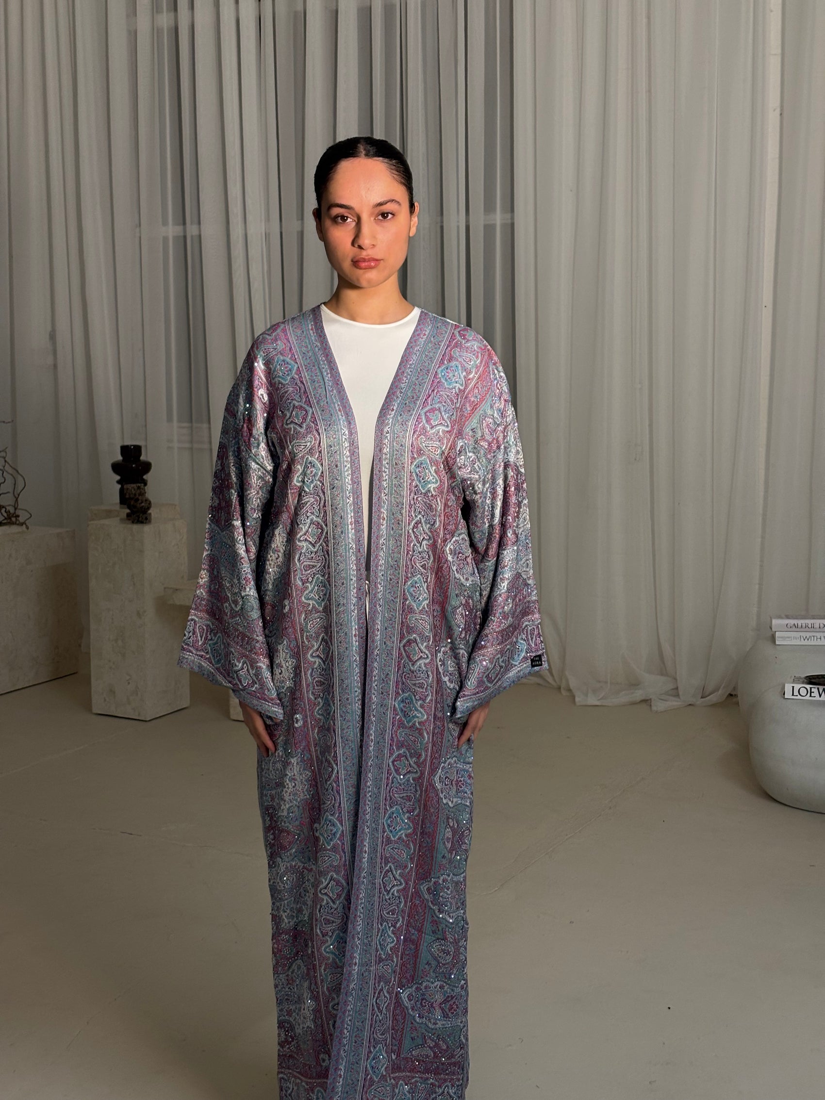 Pink Indigo abaya