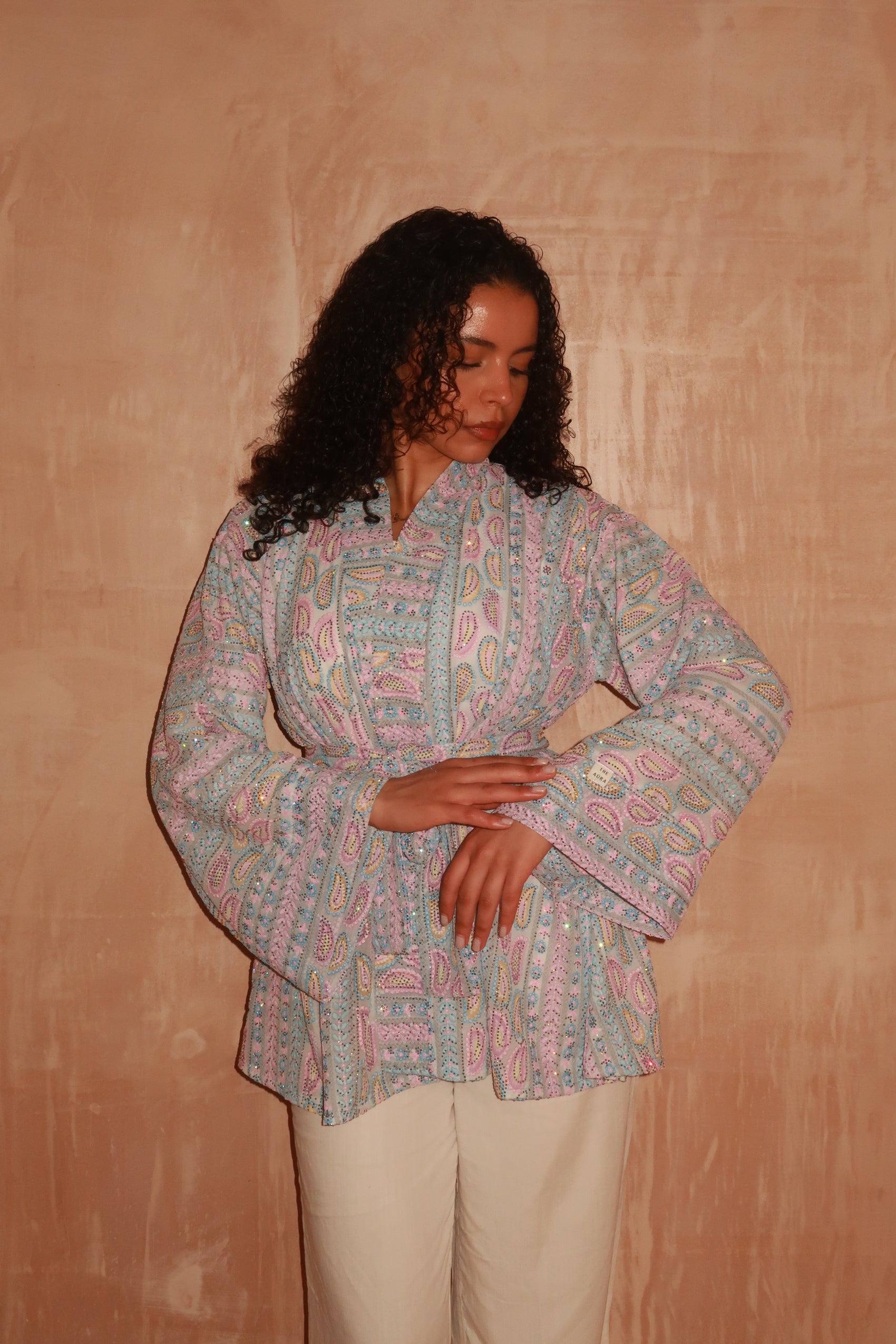 White Paisley Kimono