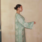 Teal Silver Abaya