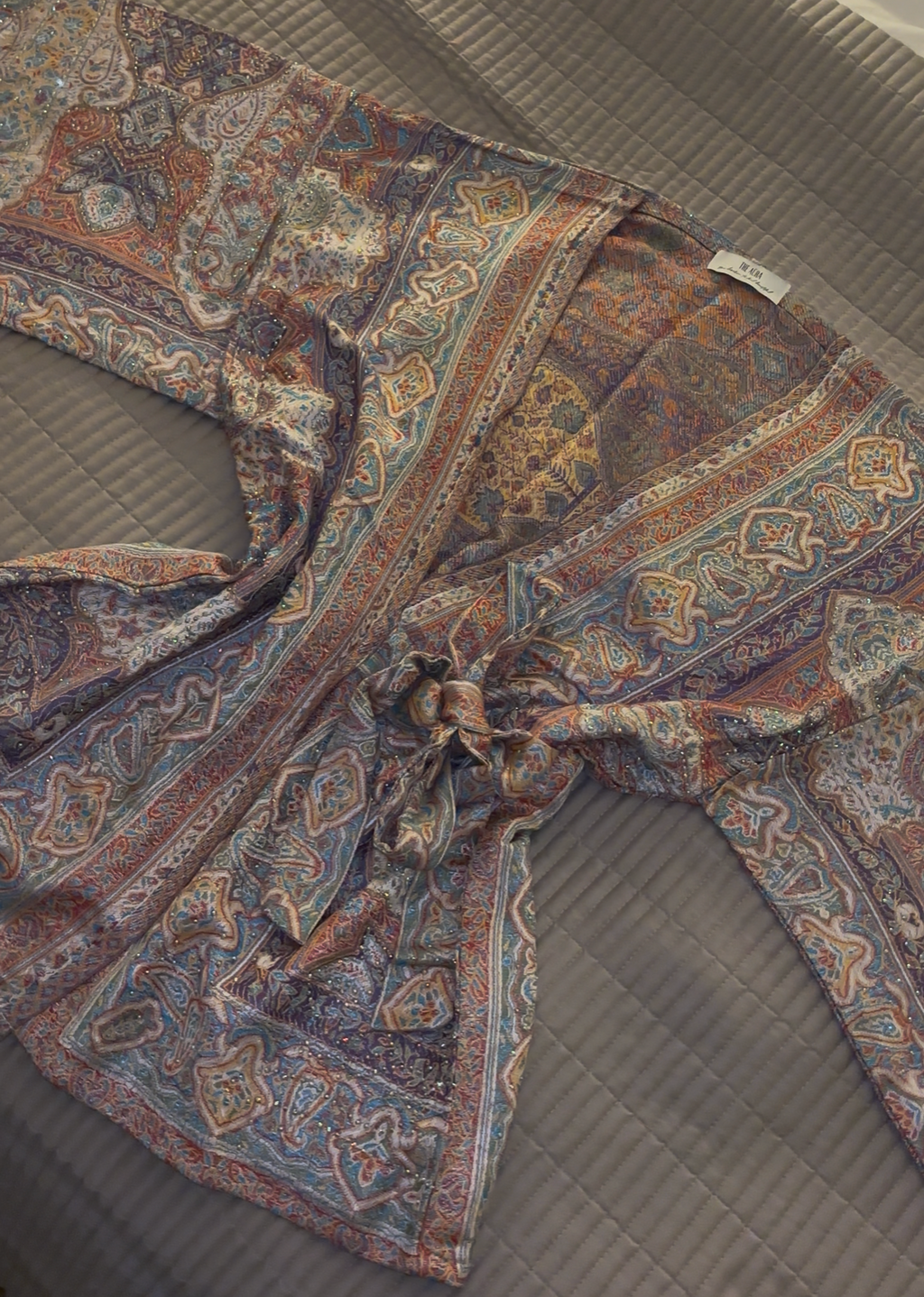 Orange Blue Purple Wrap Top