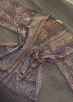 Orange Blue Purple Wrap Top