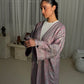 Pink Grey Abaya