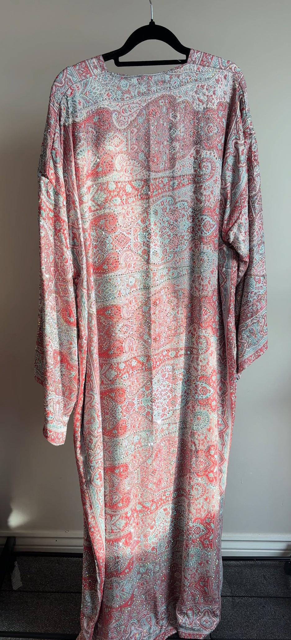 Teal Red Abaya