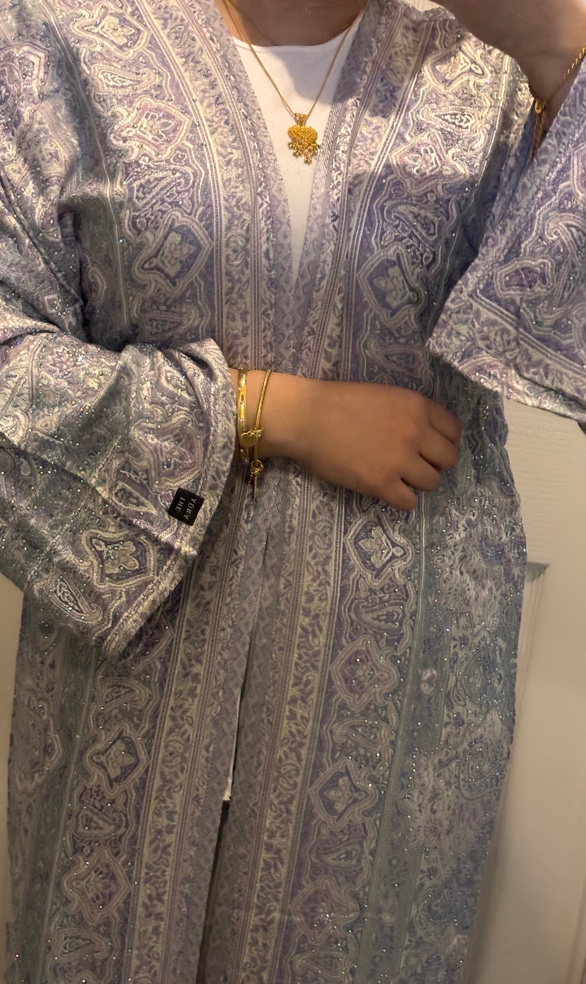 Lilac Green Abaya