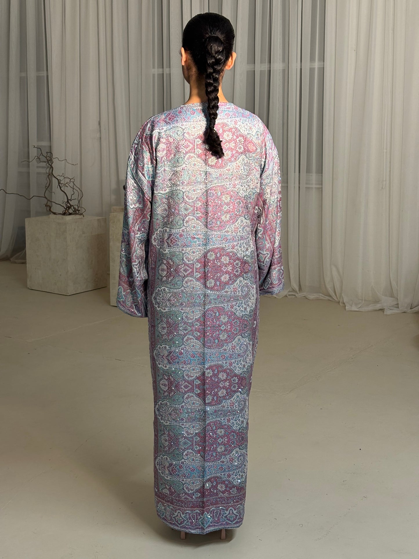 Pink Indigo abaya