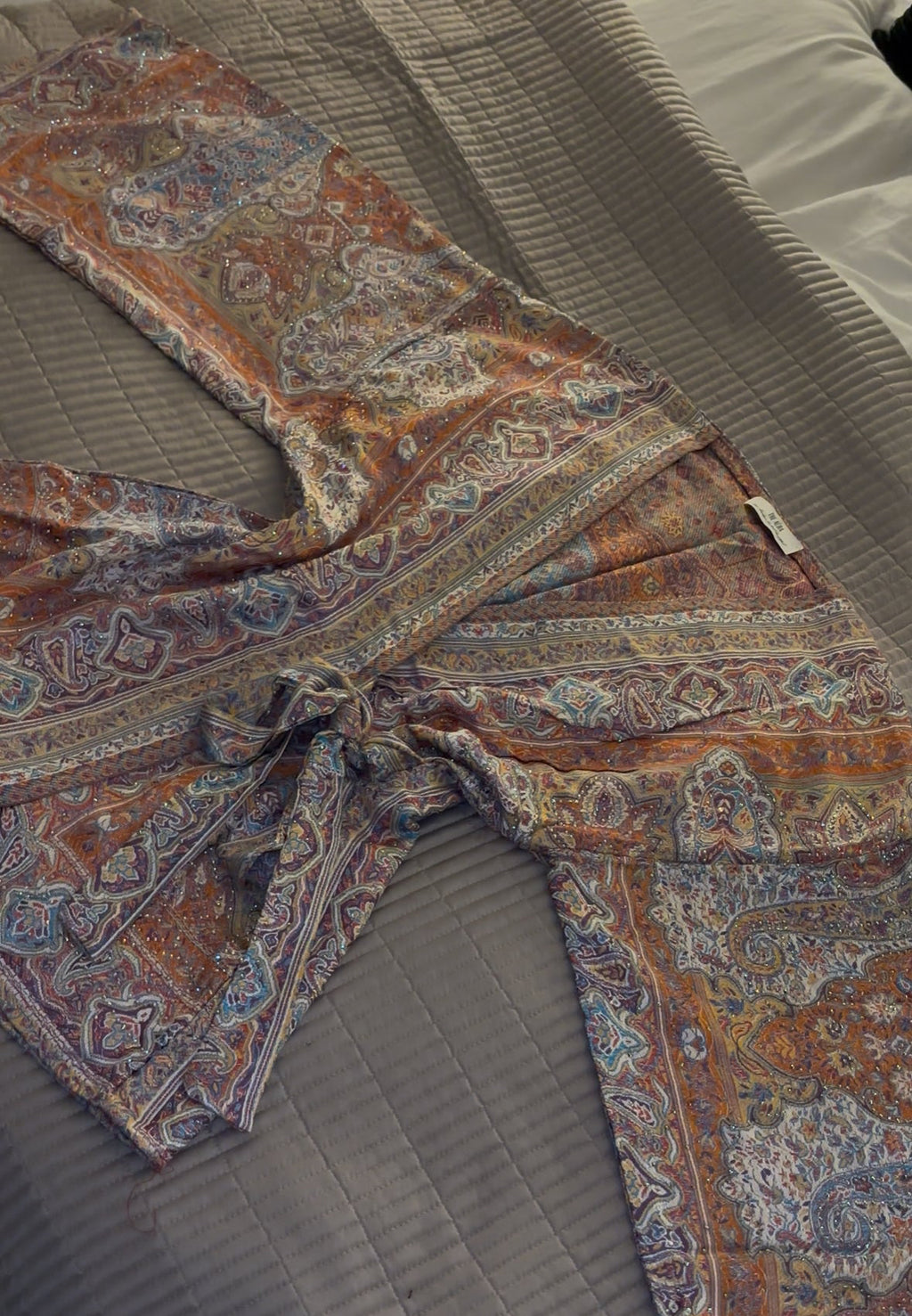 Orange Purple Wrap Top