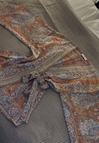 Orange Purple Wrap Top