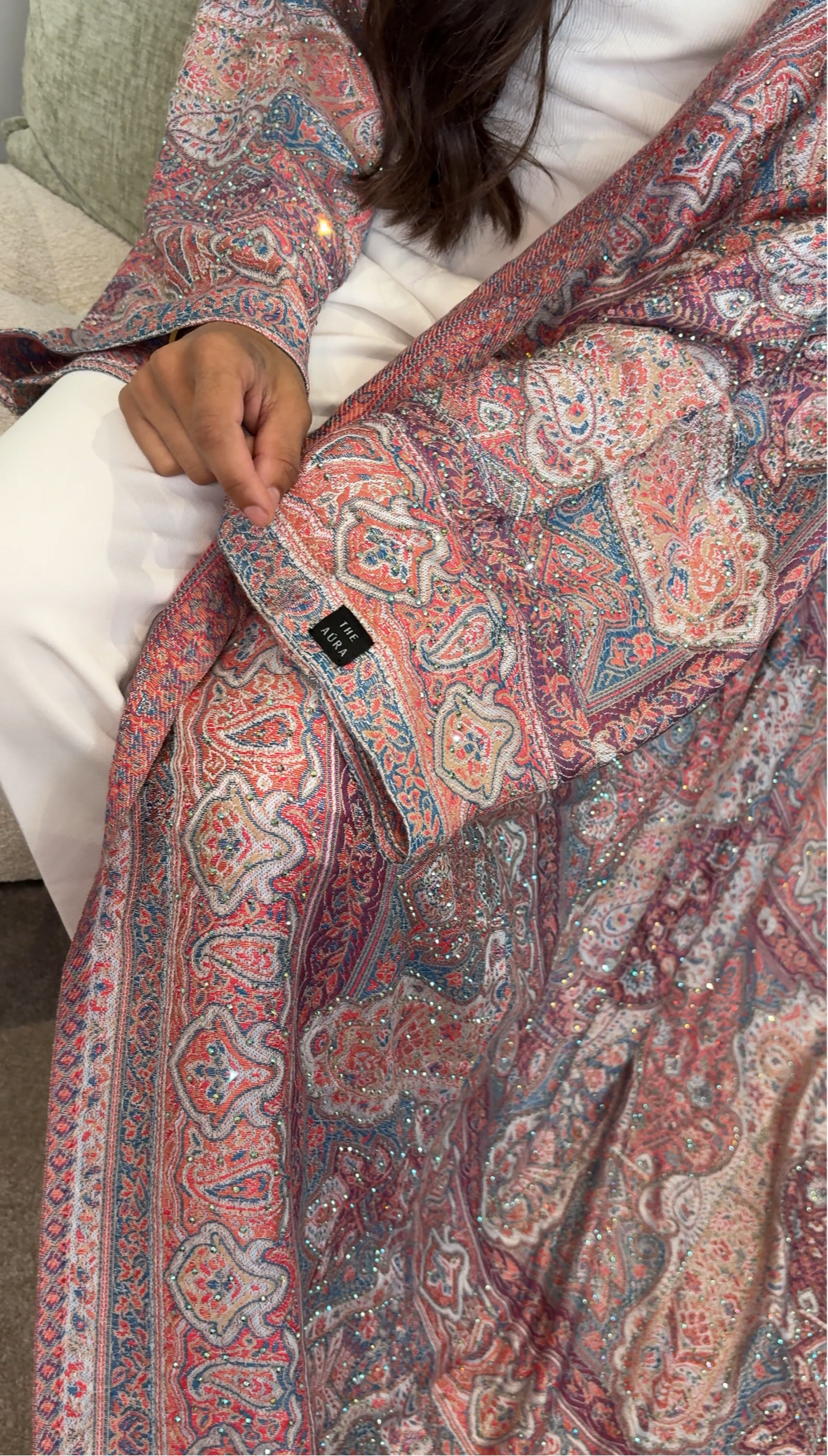 Pink Blue Abaya