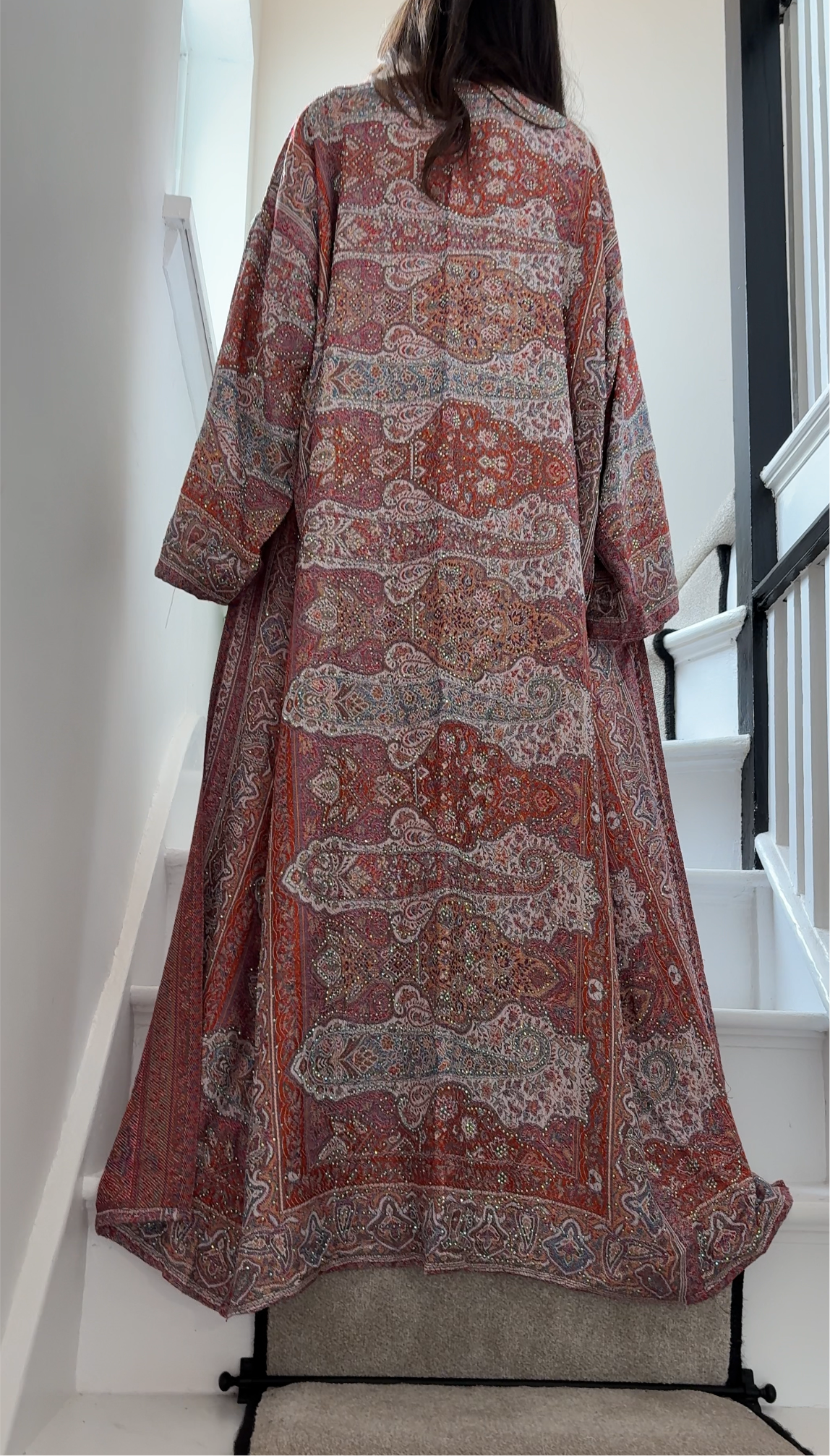 Pashmina Abaya - Orange Red