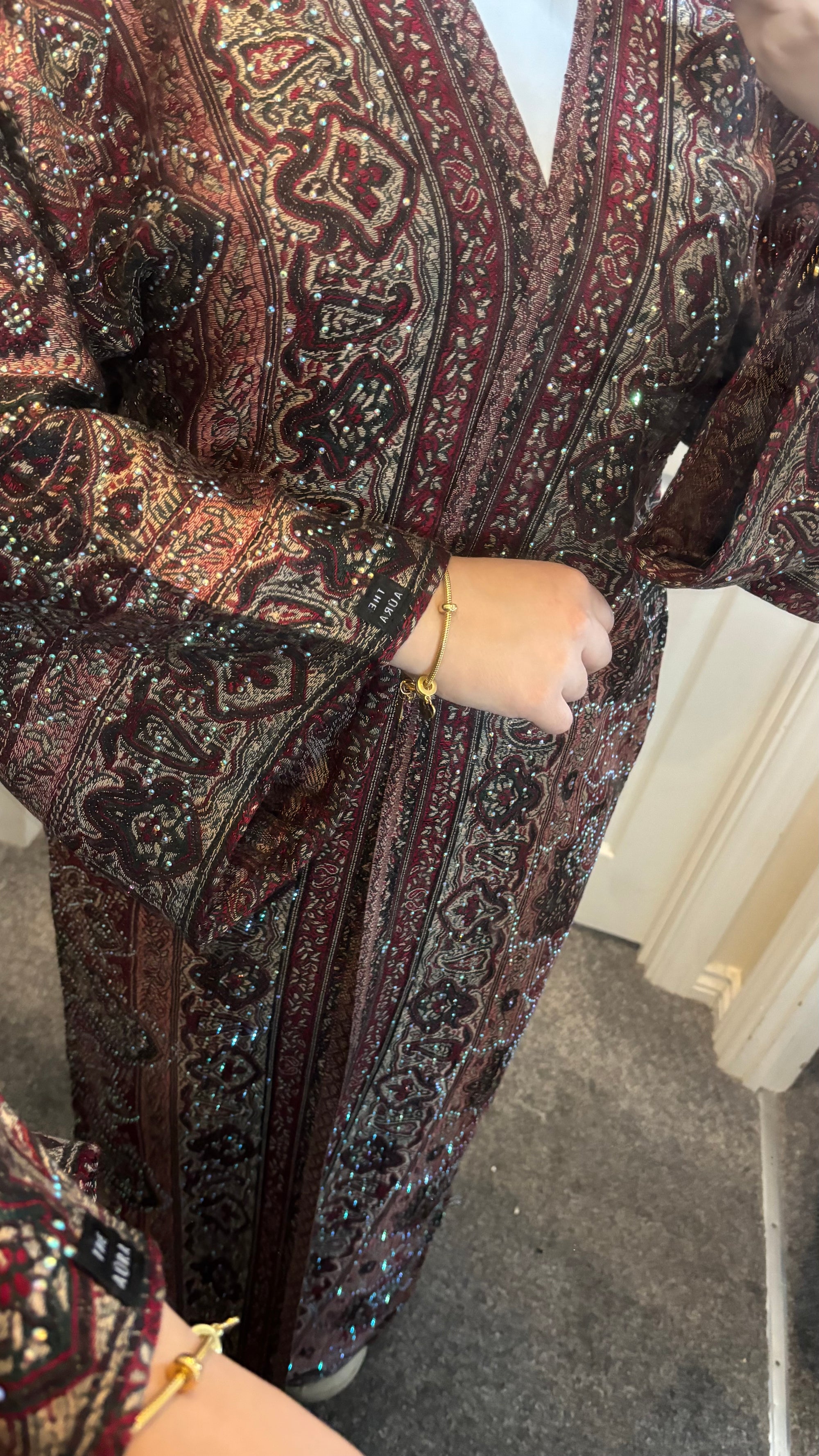 Black Red Abaya - Tall