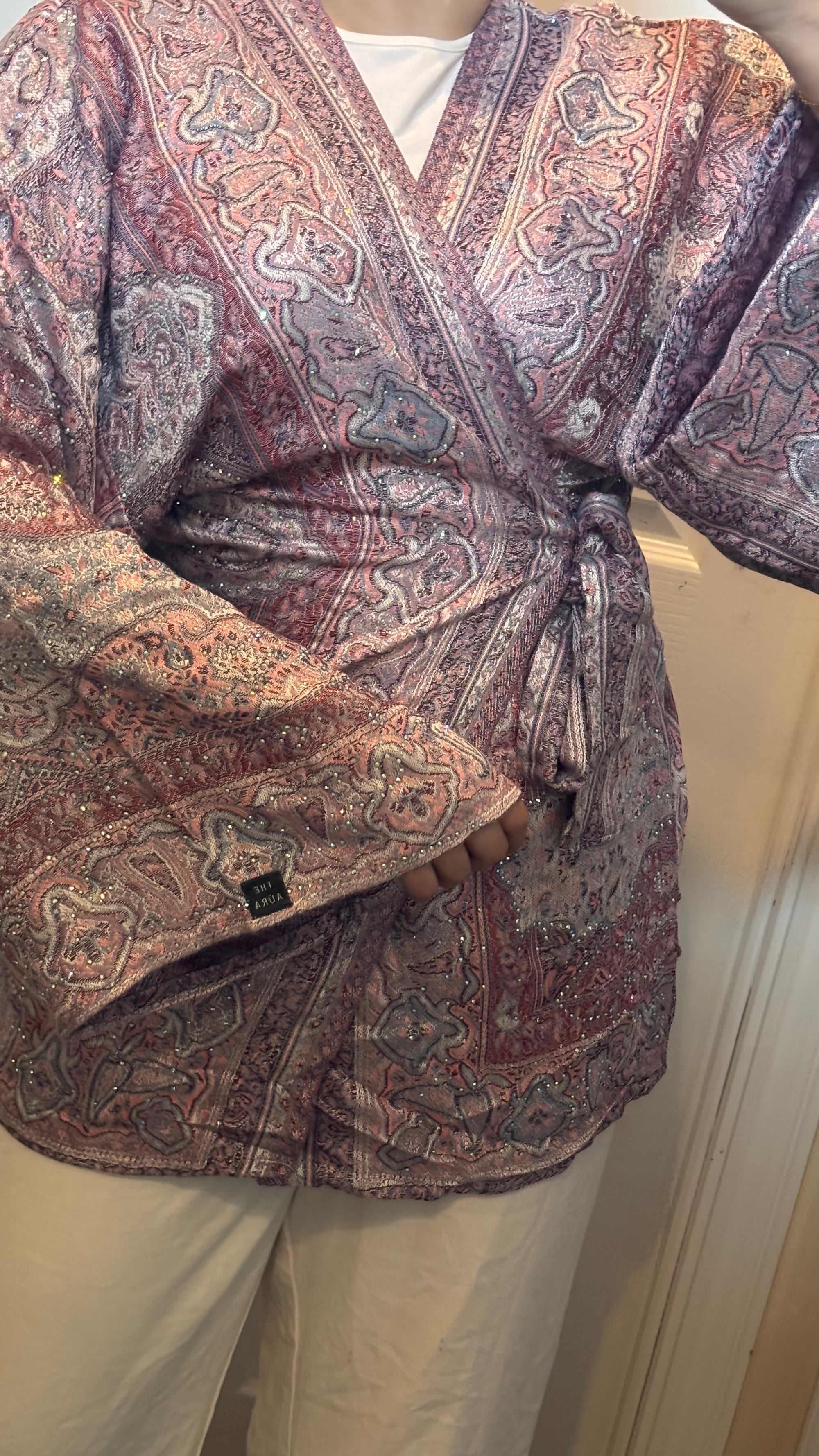 Pink Light Blue Wrap Top