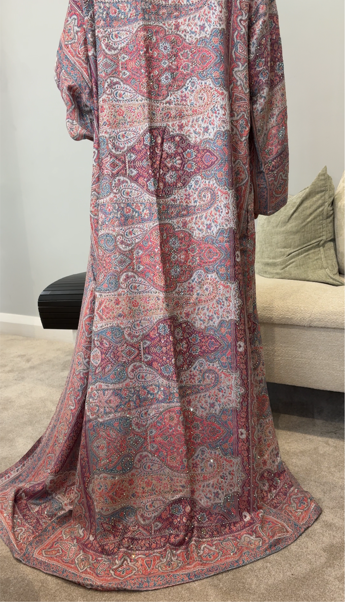 Pink Blue Abaya