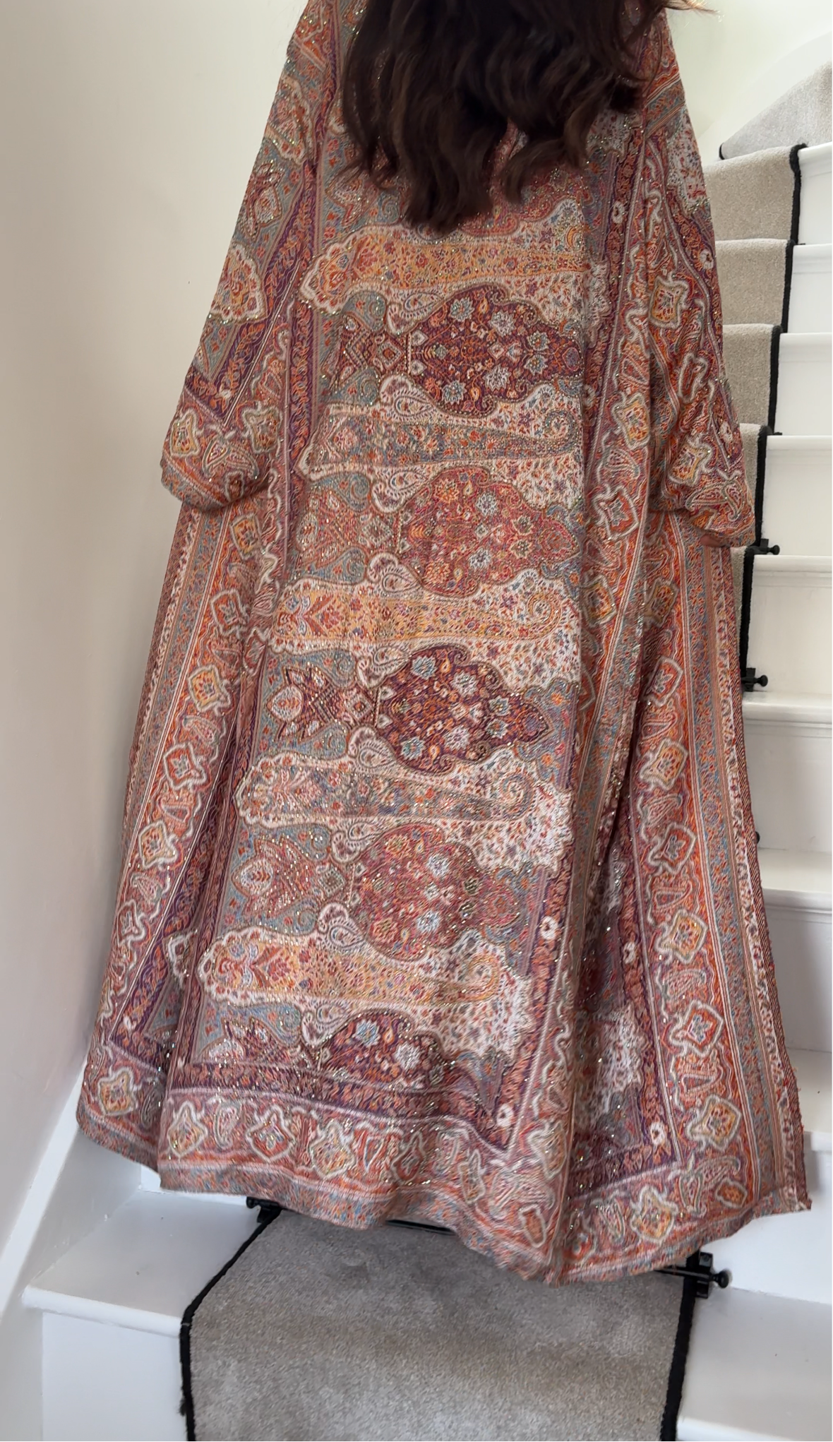 Pashmina Abaya - Orange Purple