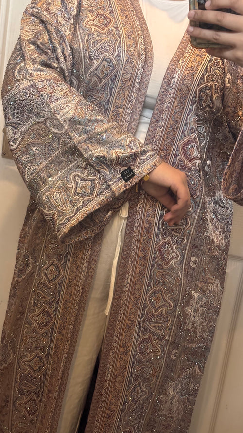 Blue Silver Abaya
