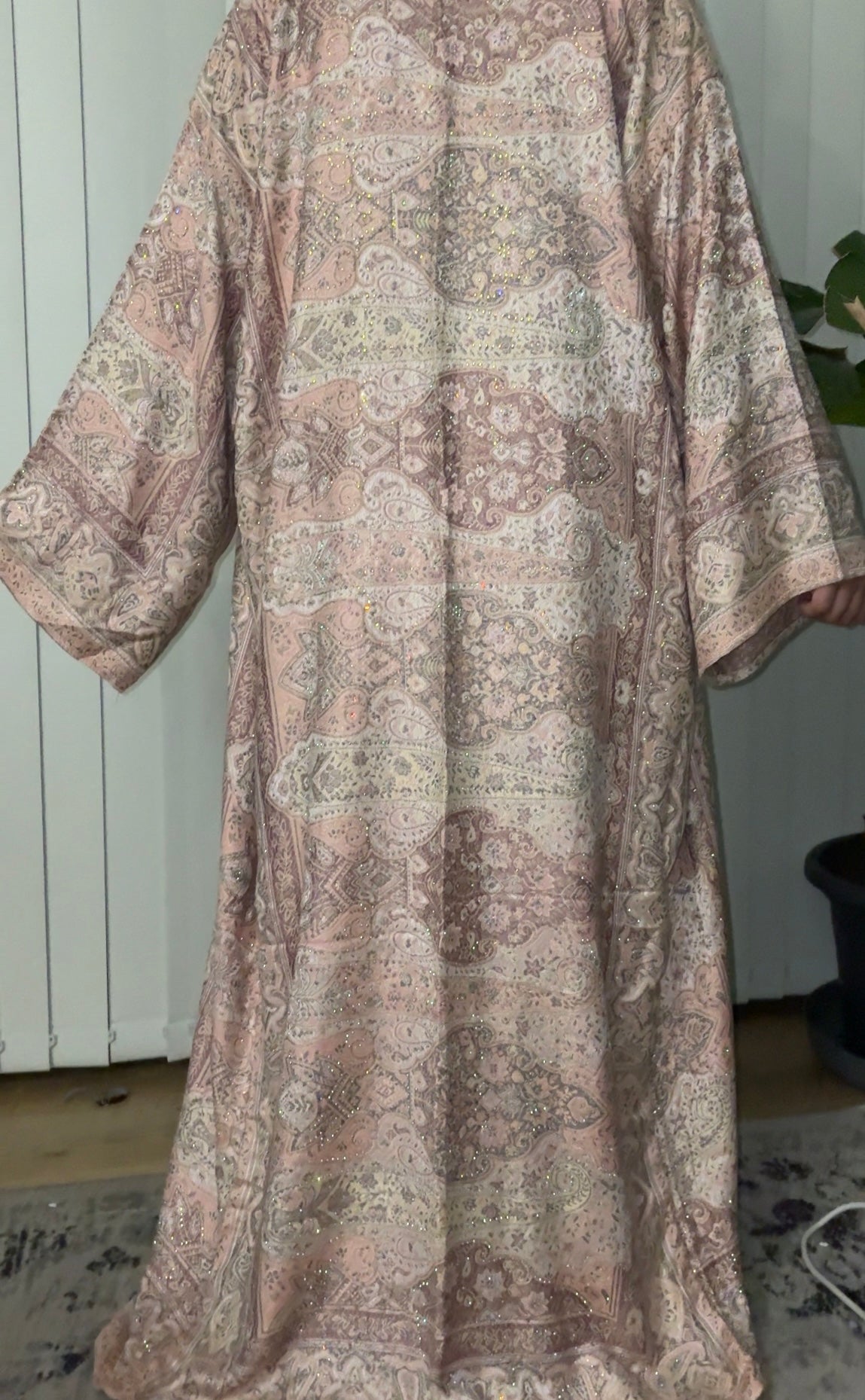 Pashmina Abaya - Peach Plum