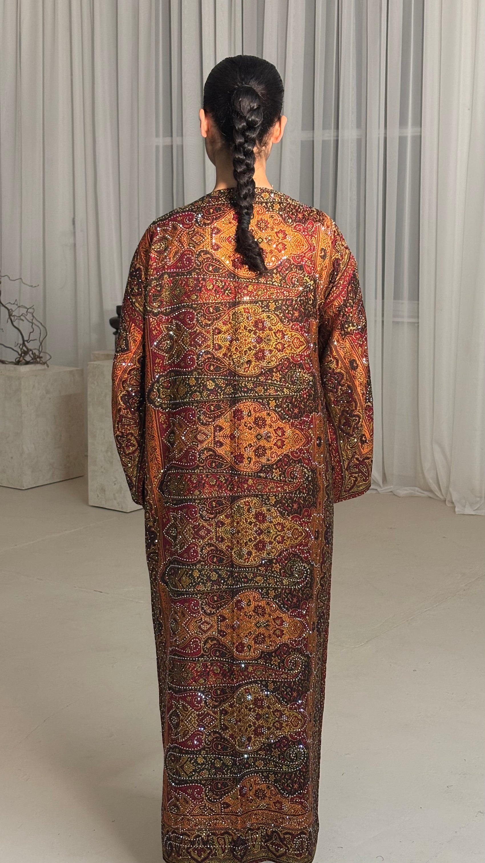 Black Orange Abaya