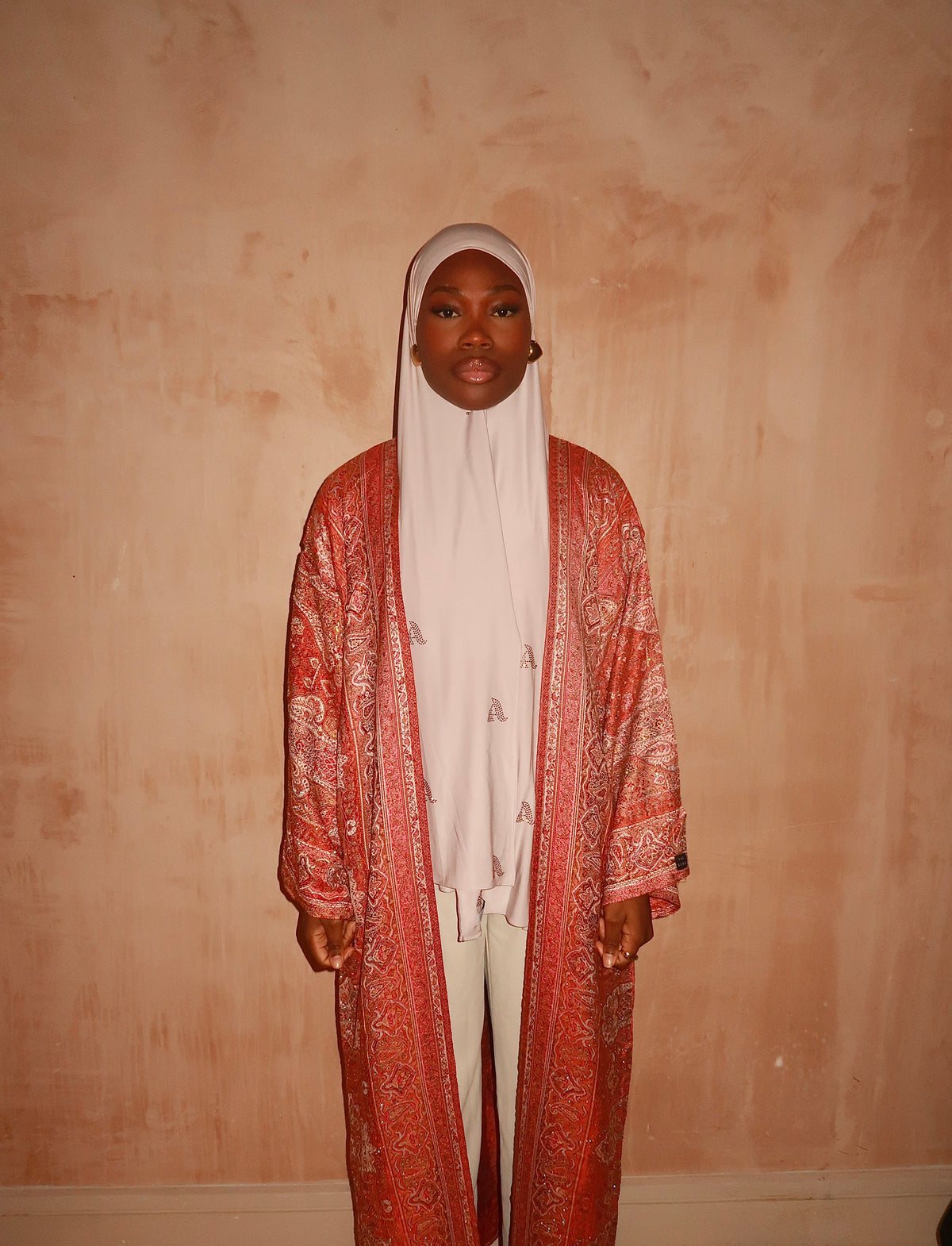 Pink Red Abaya