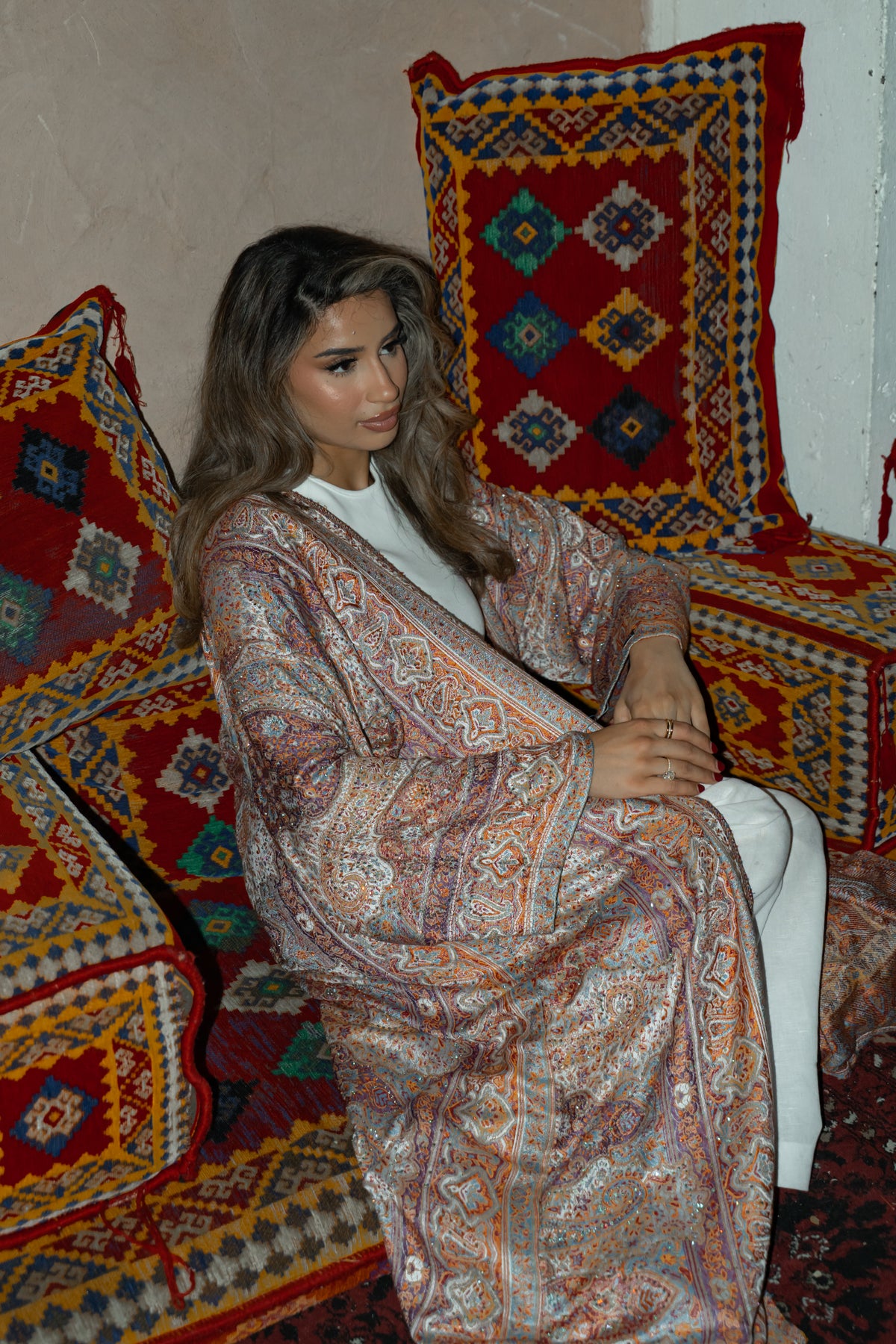 Orange Purple Abaya
