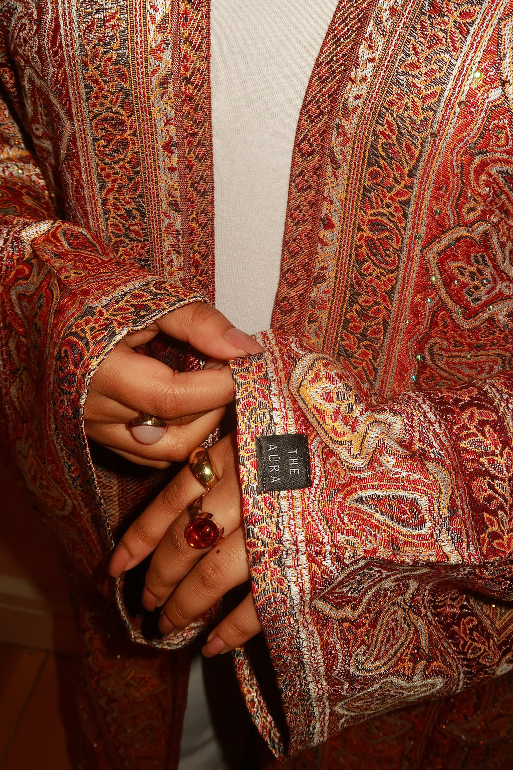 Maroon Orange Abaya