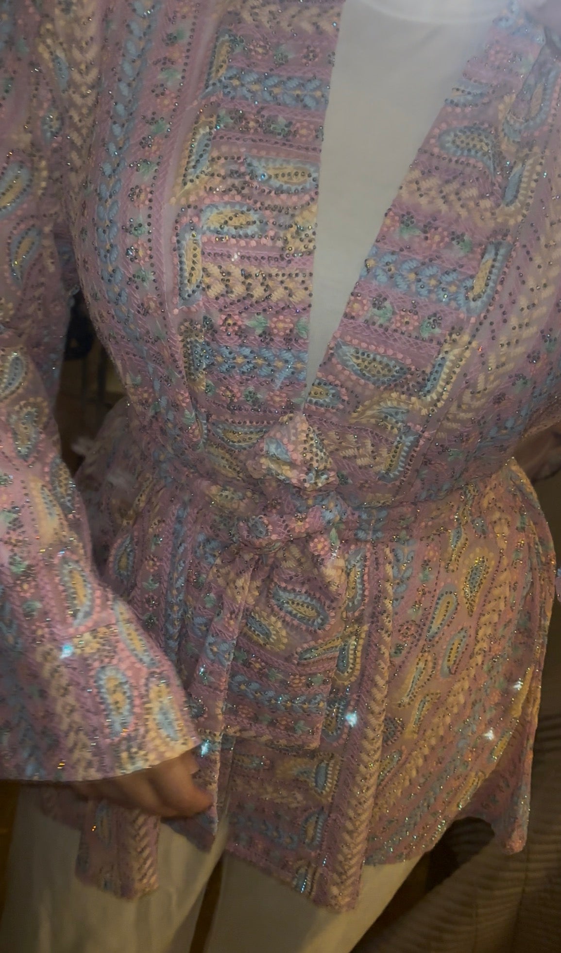 Pink paisley kimono