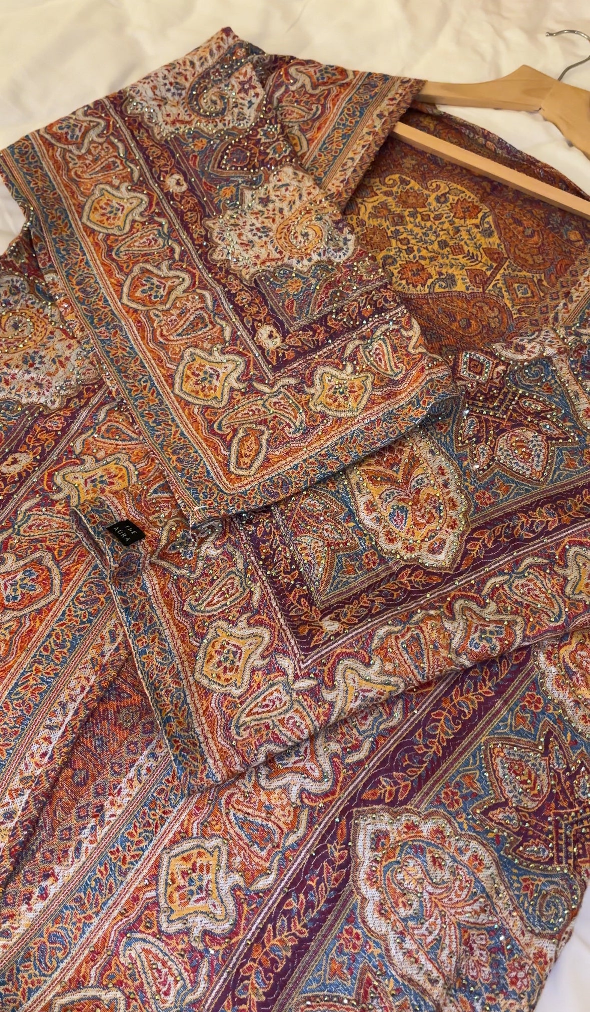 Pashmina Abaya - Orange Purple
