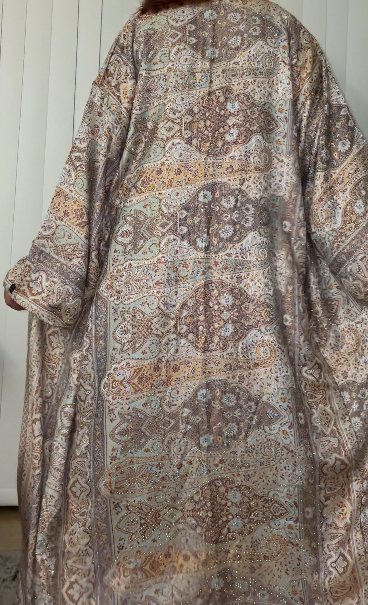 Pashmina Abaya - Blue Gold