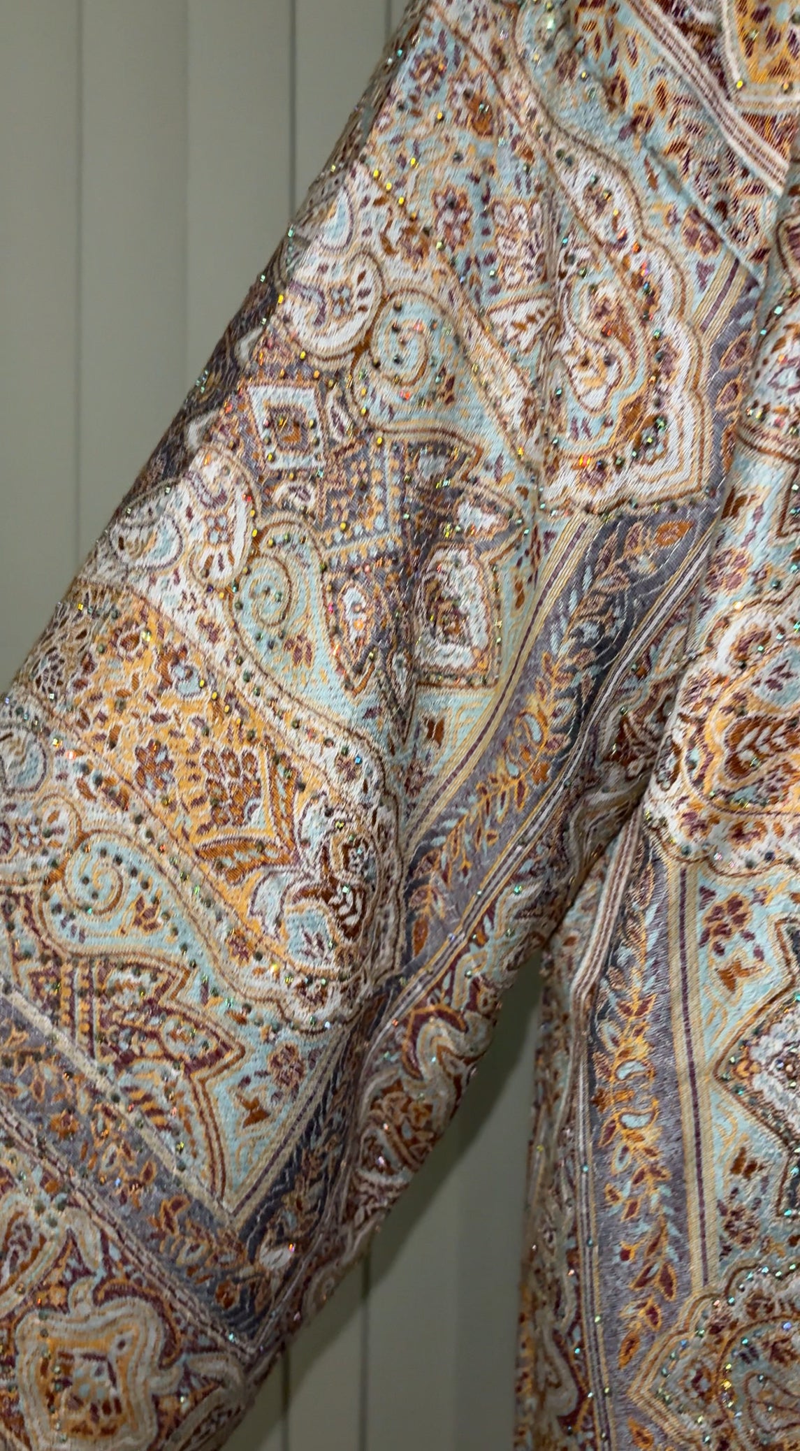 Pashmina Abaya - Blue Gold