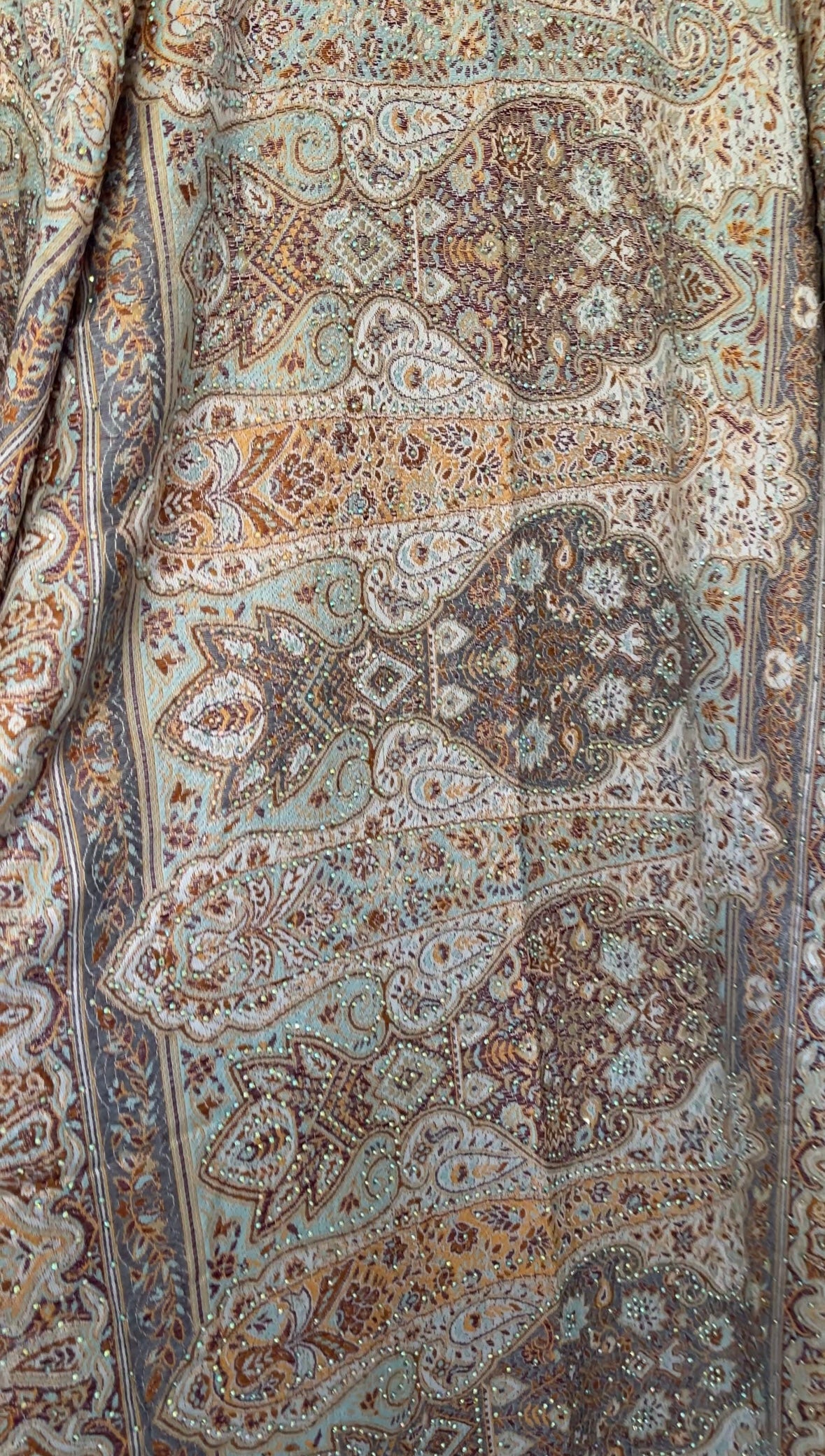 Pashmina Abaya - Blue Gold