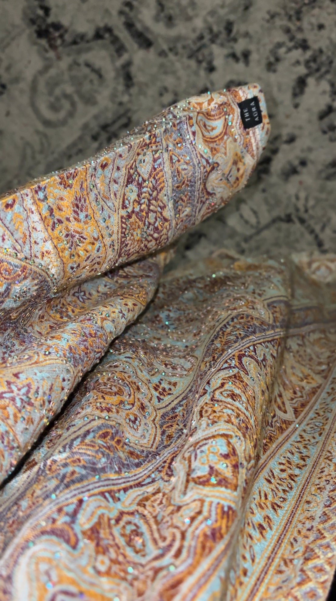 Pashmina Abaya - Blue Gold