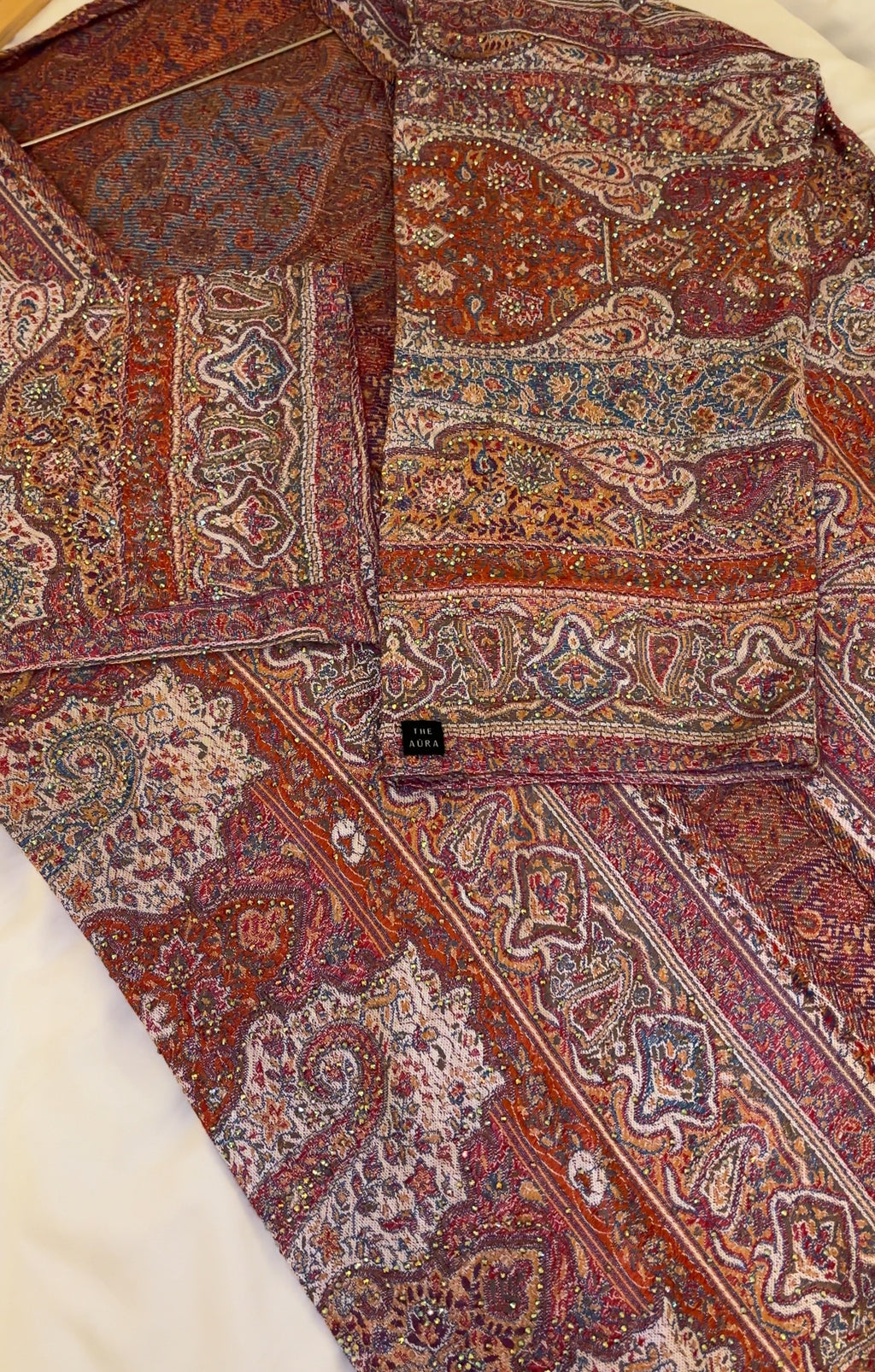 Pashmina Abaya - Orange Red