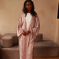 Pink White Abaya