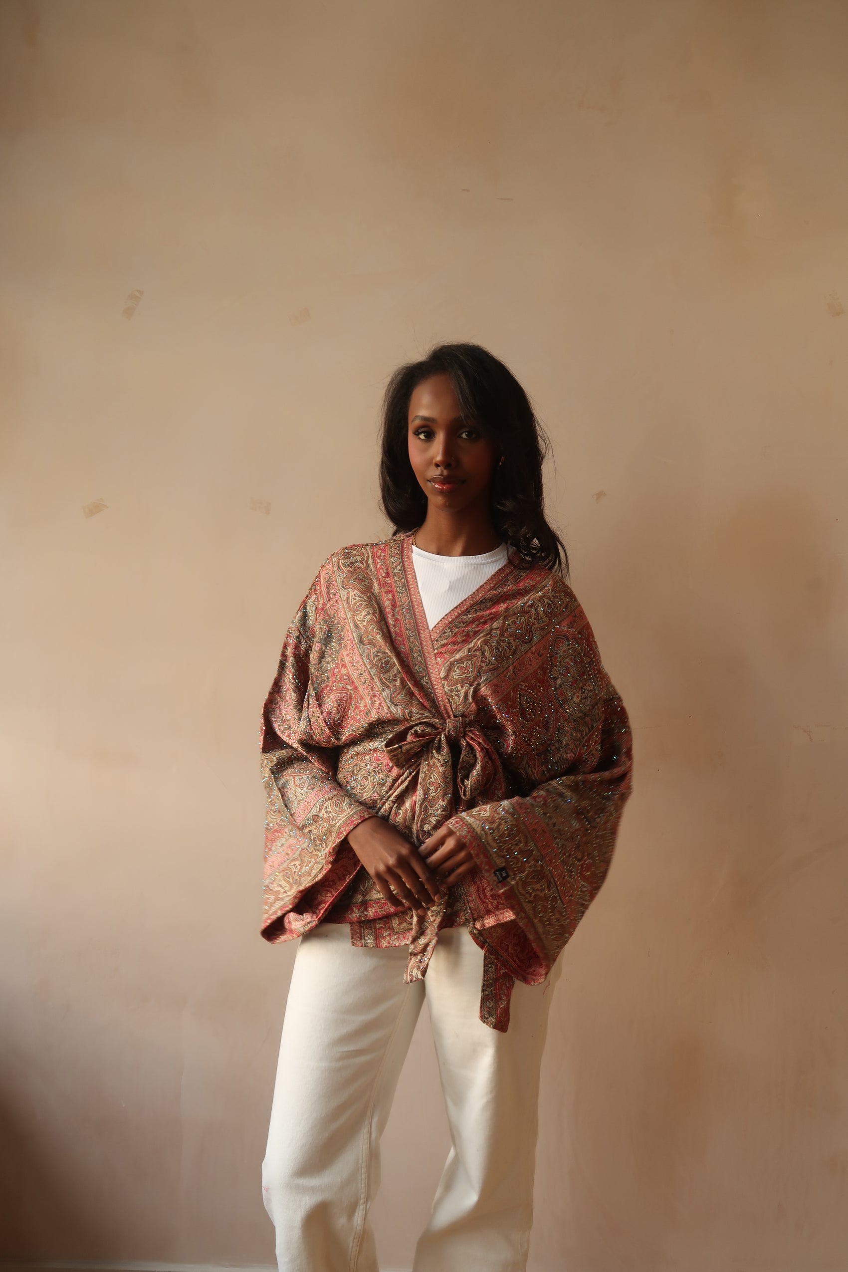 Muted Red Wrap top