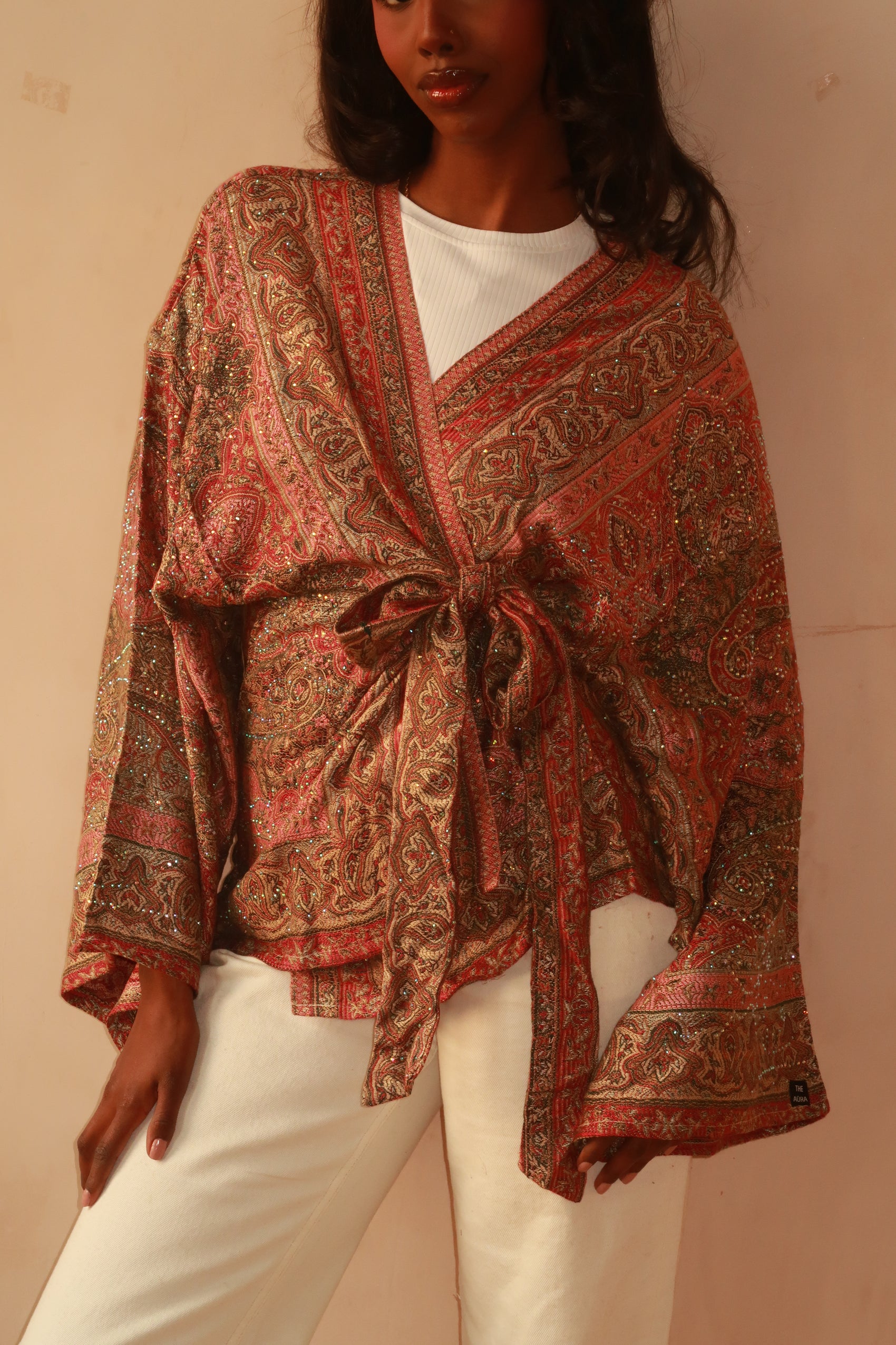 Muted Red Wrap top