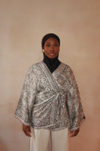 Black White Wrap Top