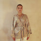 Blue Gold Wrap Top
