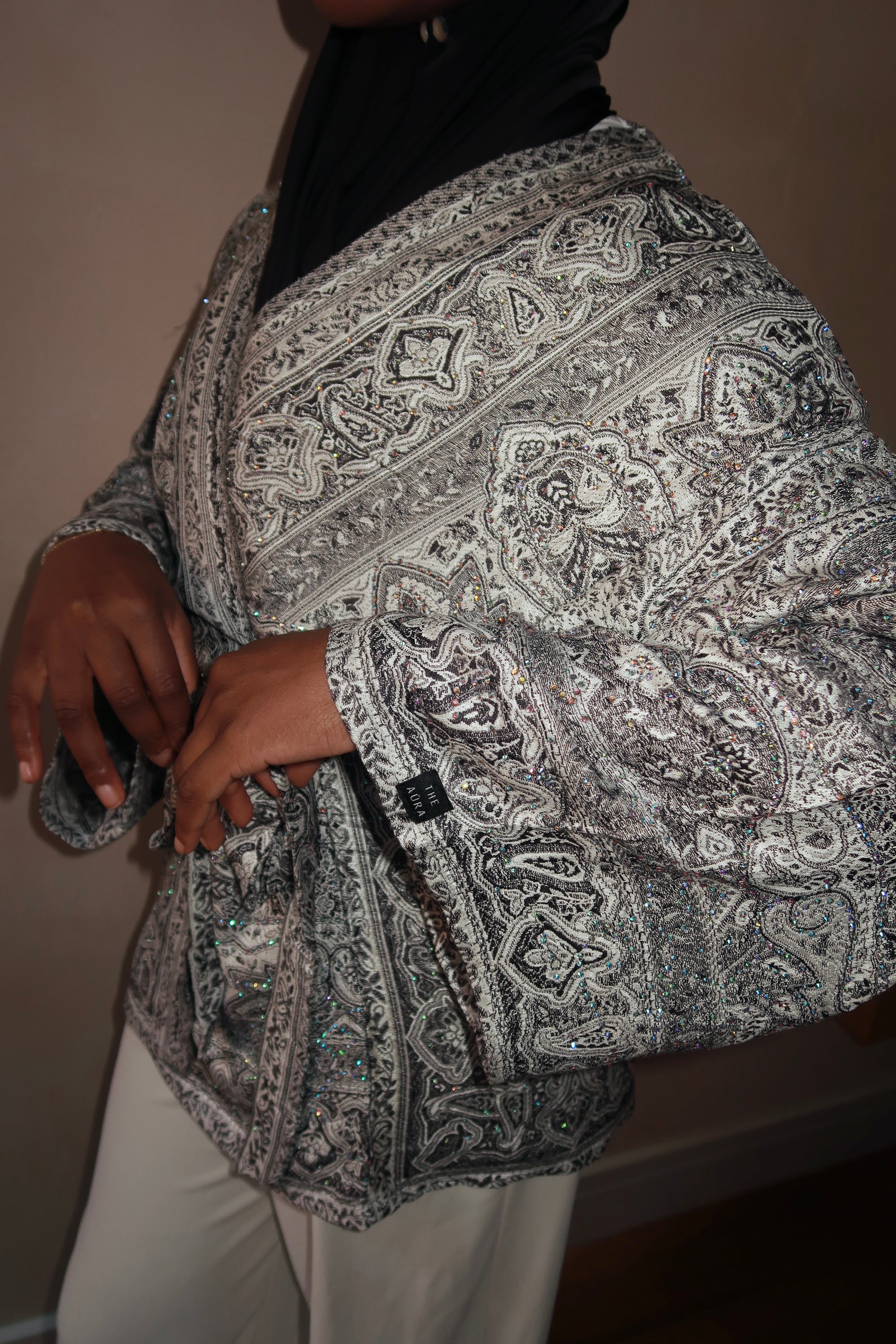 Black White Wrap Top