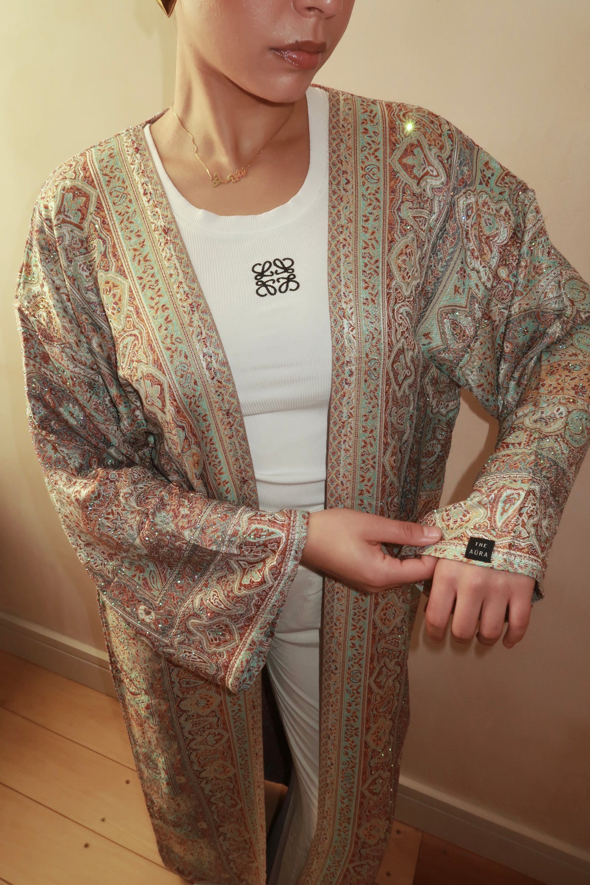 Blue Gold Abaya
