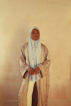 Blue Gold Abaya - Tall
