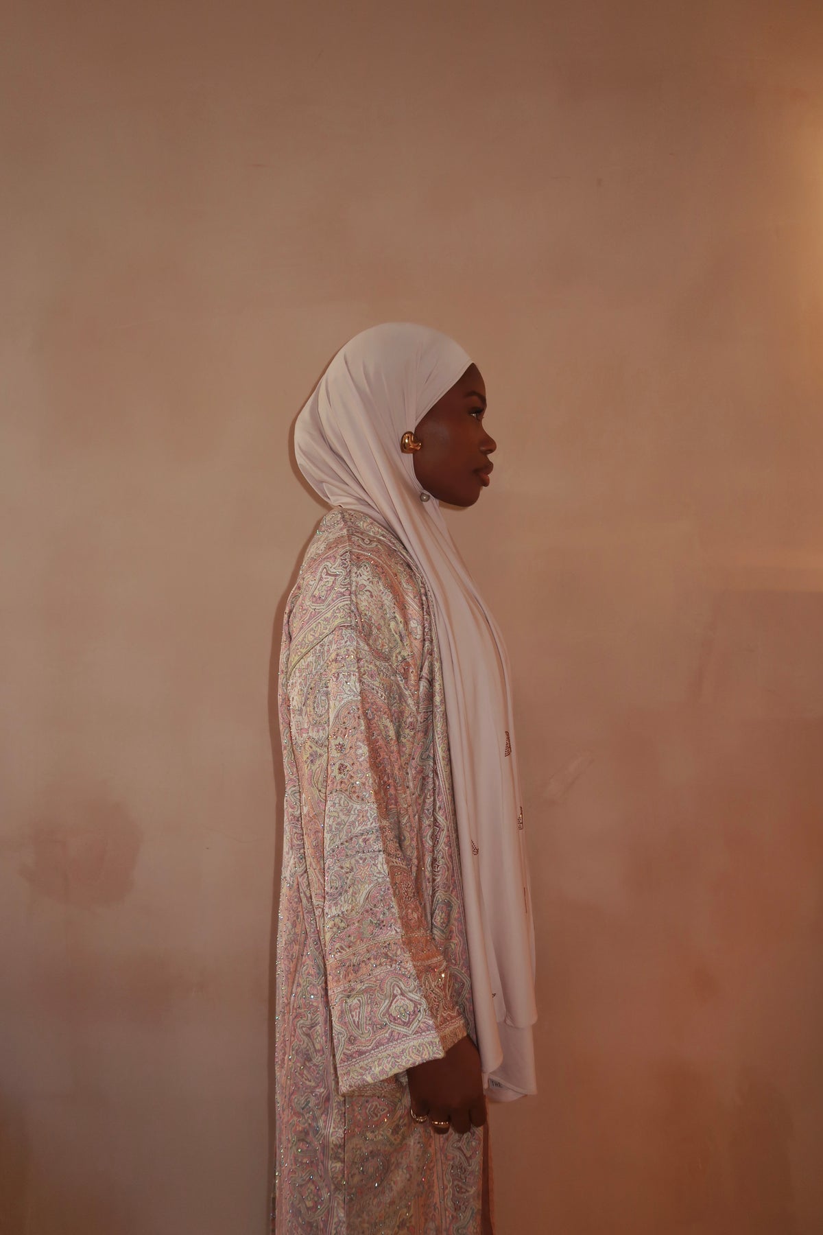 Salmon Pink Abaya - Tall