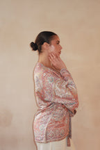 Orange Purple Wrap Top