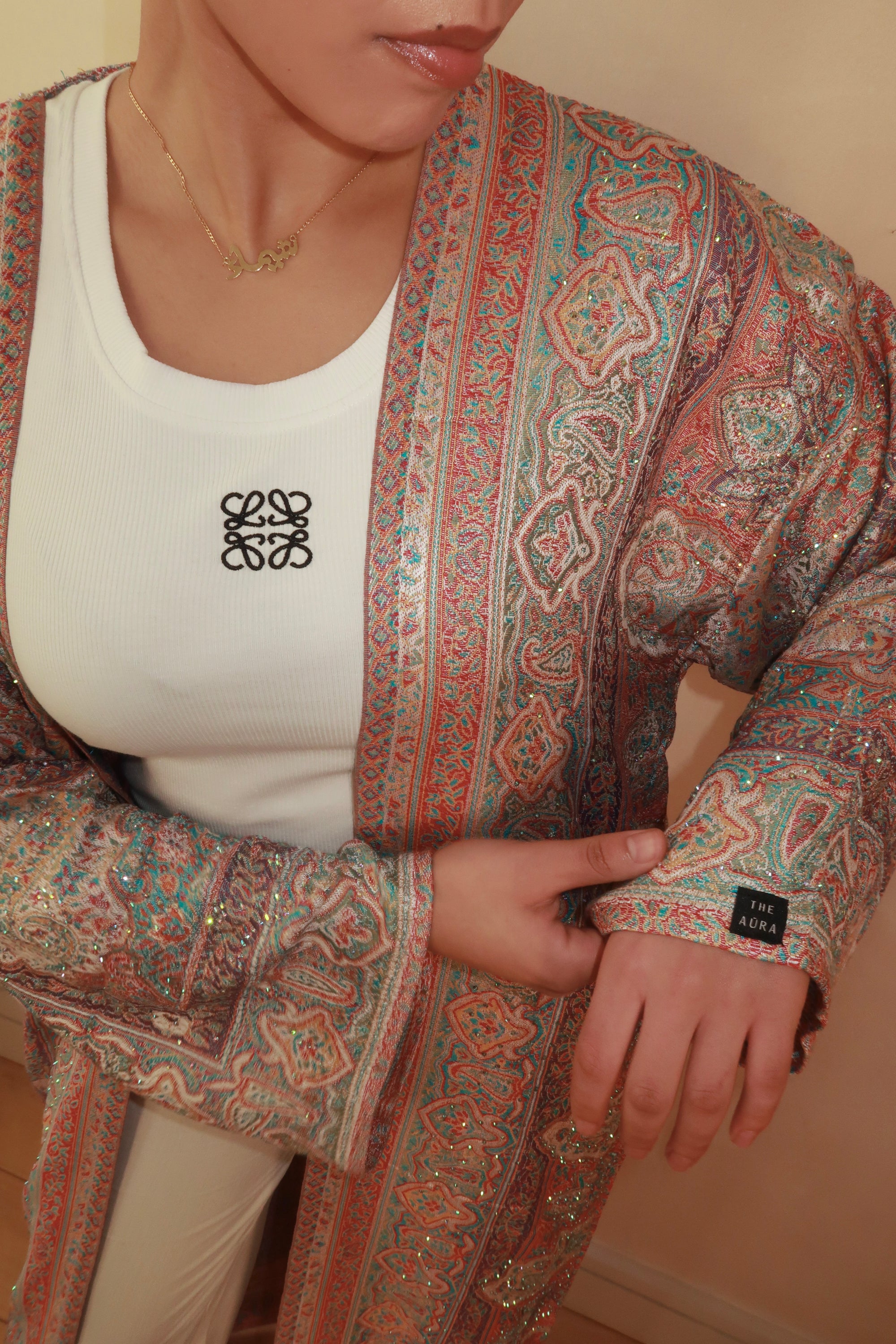 Blue Orange purple Abaya