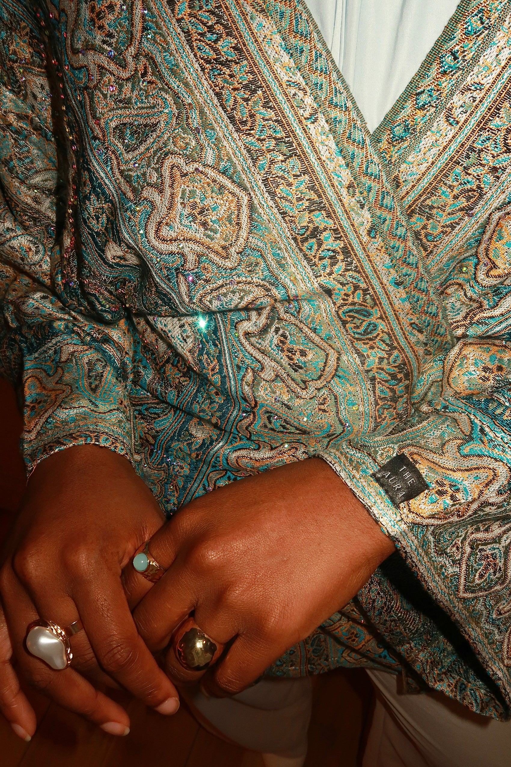 Sea Blue Wrap Top